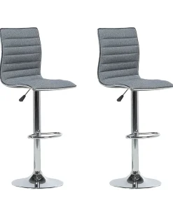 Beliani Baarijakkara Kangas Harmaa 2 Kpl Lucerne Best Sale