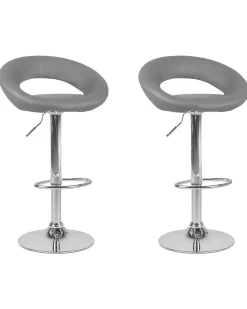 Beliani Baarijakkara Keinonahka Harmaa 2 Kpl Peoria Online