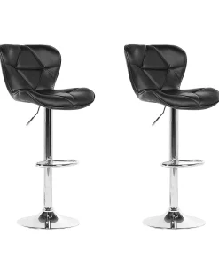 Beliani Baarijakkara Keinonahka Musta 2 Kpl Valetta Fashion