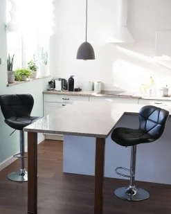 Beliani Baarijakkara Keinonahka Musta 2 Kpl Valetta Fashion