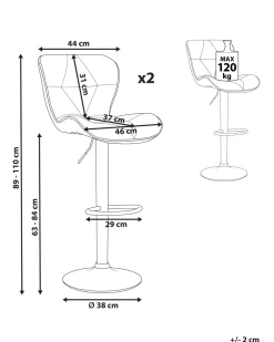 Beliani Baarijakkara Keinonahka Musta 2 Kpl Valetta Fashion