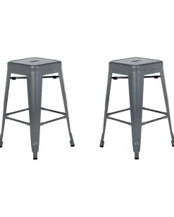 Beliani Baarijakkara Teras Harmaa 60 Cm 2 Kpl Cabrillo Hot