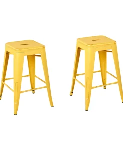 Beliani Baarijakkara Teras Keltainen/Kulta 60 Cm 2 Kpl Cabrillo Cheap