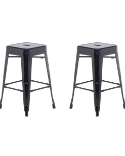 Beliani Baarijakkara Teras Musta 60 Cm 2 Kpl Cabrillo Shop