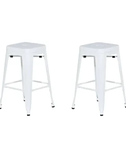 Beliani Baarijakkara Teras Valkoinen 60 Cm 2 Kpl Cabrillo Cheap