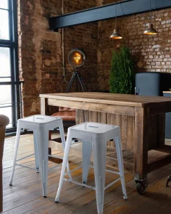 Beliani Baarijakkara Teras Valkoinen 60 Cm 2 Kpl Cabrillo Cheap