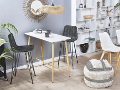 Beliani Baaripoyta Valkoinen/Vaalea Puu 90 X 50 Cm Chaves Clearance