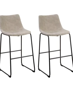 Beliani Baarituoli Kangas Beige 2 Kpl Franks Best Sale