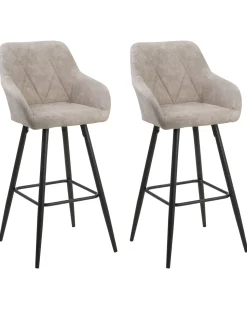 Beliani Baarituoli Kangas Beige 2 Kpl Darien Best Sale