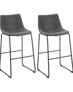 Beliani Baarituoli Kangas Harmaa 2 Kpl Franks Cheap