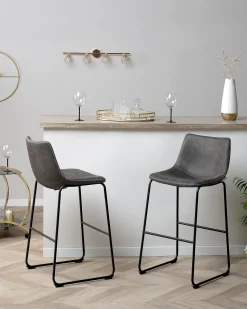 Beliani Baarituoli Kangas Harmaa 2 Kpl Franks Cheap