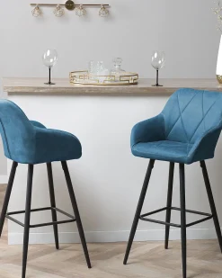 Beliani Baarituoli Kangas Merensininen 2 Kpl Darien Cheap