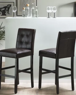 Beliani Baarituoli Keinonahka Ruskea Madison Fashion