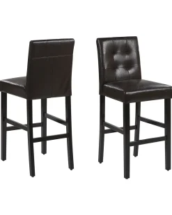 Beliani Baarituoli Keinonahka Ruskea 2 Kpl Madison Hot