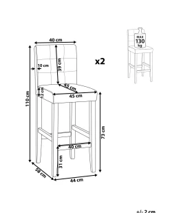 Beliani Baarituoli Keinonahka Ruskea 2 Kpl Madison Hot