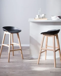 Beliani Baarituoli Muovi Musta 2 Kpl Micco Sale