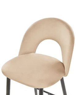 Beliani Baarituoli Sametti Beige 2 Kpl Falton Fashion