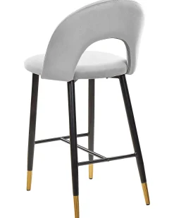 Beliani Baarituoli Sametti Harmaa 2 Kpl Falton Cheap