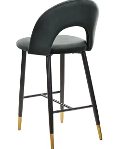 Beliani Baarituoli Sametti Musta 2 Kpl Falton Flash Sale