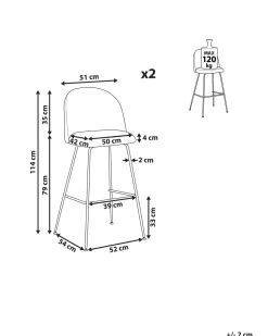 Beliani Baarituoli Sametti Smaragdinvihrea 2 Kpl Arcola Outlet