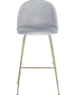 Beliani Baarituoli Sametti Vaaleanharmaa 2 Kpl Arcola Fashion