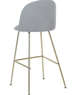 Beliani Baarituoli Sametti Vaaleanharmaa 2 Kpl Arcola Fashion