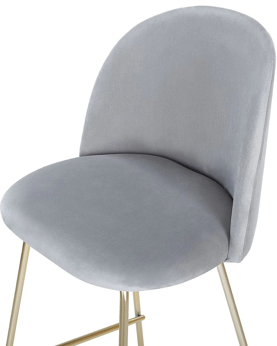 Beliani Baarituoli Sametti Vaaleanharmaa 2 Kpl Arcola Fashion