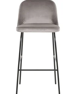 Beliani Baarituoli Sametti Vaaleanharmaa 2 Kpl Nekoma Shop