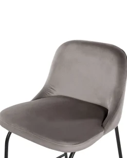 Beliani Baarituoli Sametti Vaaleanharmaa 2 Kpl Nekoma Shop