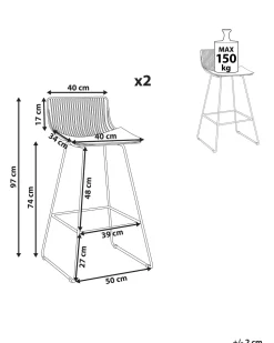 Beliani Baarituoli Teras Hopea 2 Kpl Fredonia Best Sale