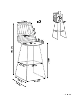 Beliani Baarituoli Teras Musta 2 Kpl Preston Best