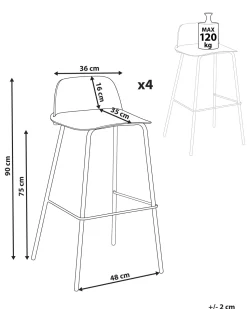 Beliani Baarituoli Vaaleanpunainen 4 Kpl Mora Best Sale