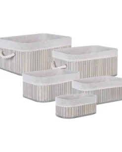 Beliani Bambukori Harmaa 5 Kpl Talpe Flash Sale