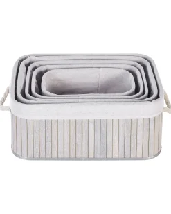 Beliani Bambukori Harmaa 5 Kpl Talpe Flash Sale