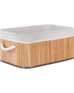 Beliani Bambukori Vaalea Puu 5 Kpl Talpe Outlet