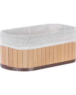 Beliani Bambukori Vaalea Puu 5 Kpl Talpe Outlet