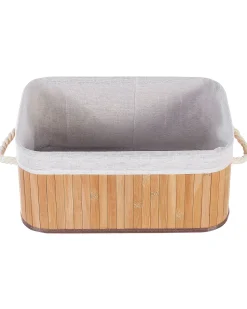 Beliani Bambukori Vaalea Puu 5 Kpl Talpe Outlet