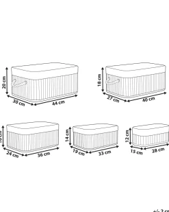 Beliani Bambukori Vaalea Puu 5 Kpl Talpe Outlet