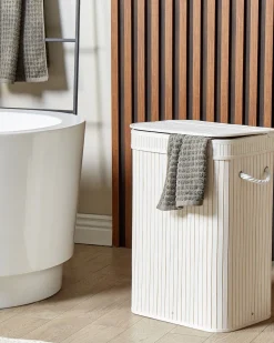 Beliani Bambukori Valkoinen 40 X 30 Cm Kalutara Clearance