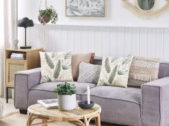 Beliani Beige Koristetyyny Vihrea Lehtikuvio 45 X 45 Cm 2 Kpl Rhapis Best Sale