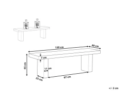 Beliani Betonipenkki 150 X 40 Cm Harmaa Taranto Flash Sale