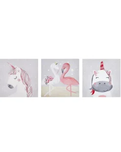 Beliani Canvas-Taulu Monivarinen 30 X 30 Cm 3 Kpl Timia Store