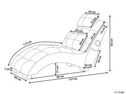 Beliani Divaani Bluetooth-Kaiuttimella Ja Usb-Portilla Sametti Harmaa Simorre New