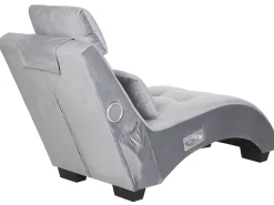 Beliani Divaani Bluetooth-Kaiuttimella Ja Usb-Portilla Sametti Harmaa Simorre New