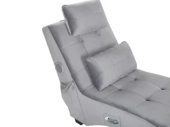 Beliani Divaani Bluetooth-Kaiuttimella Ja Usb-Portilla Sametti Harmaa Simorre New