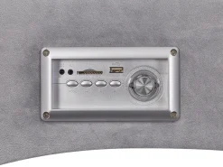 Beliani Divaani Bluetooth-Kaiuttimella Ja Usb-Portilla Sametti Harmaa Simorre New