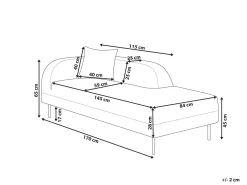 Beliani Divaani Buklee Vasenk. Valkoinen Le Crau Best