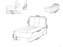 Beliani Divaani Kangas Vaaleanharmaa Alsten Hot