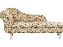 Beliani Divaani Kangas Vasenk. Beige Kukkakuvio Nimes Best