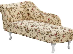 Beliani Divaani Kangas Vasenk. Beige Kukkakuvio Nimes Best